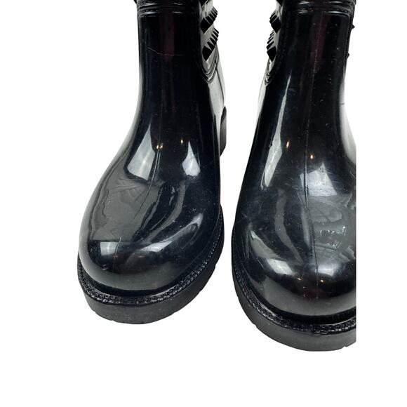 DAV Black Rubber Stud Detail Rain Winter Waterproof Boots Women's Size 9 - Picture 3 of 9